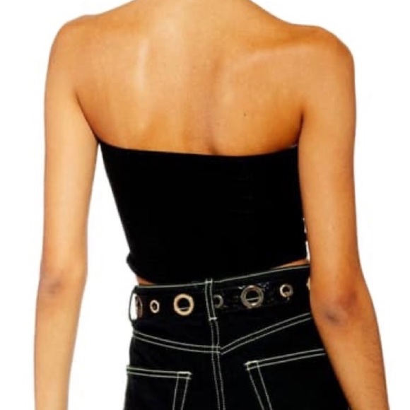 Topshop Ribbed Bandeau Tube Top - Picture 2 of 7